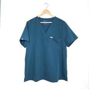 FIGS Catarina One-Pocket Scrub Top XL Caribbean Blue FIONx V-Neck Nurse Medical